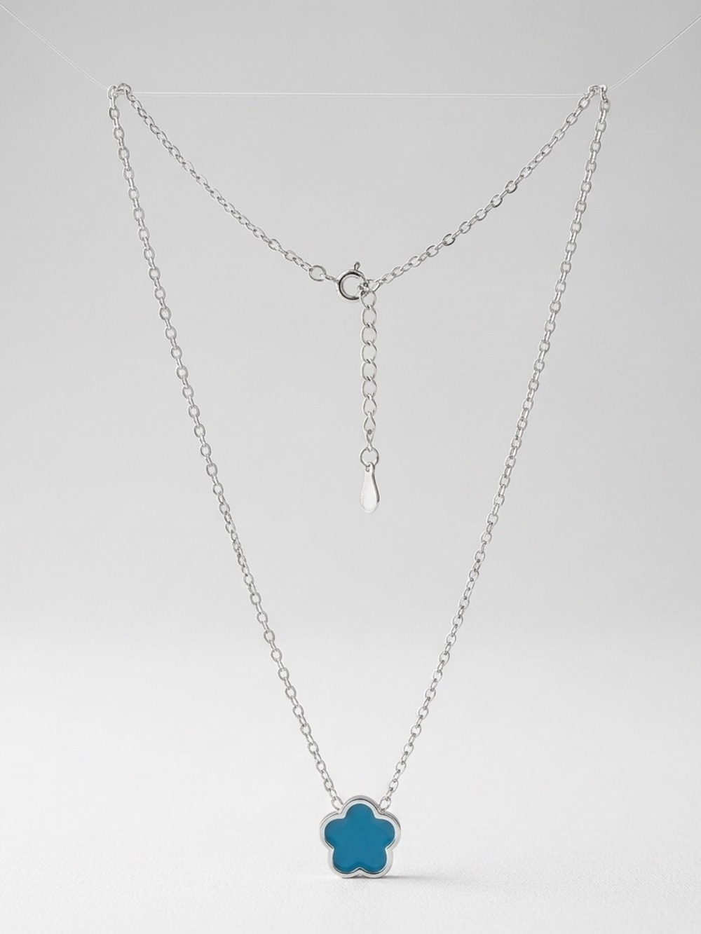 ⭐️FINAL PRICE Stainless Steel Blue Flower Pendant Necklace